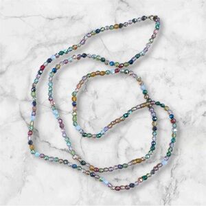 VINTAGE long Multicolor Beaded Necklace 🌈